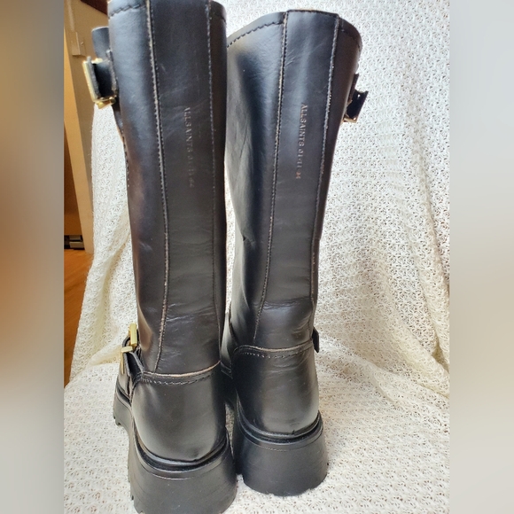 AllSaints Leather Knee High Marisa Biker Boot Size 39/9 - Picture 2 of 7